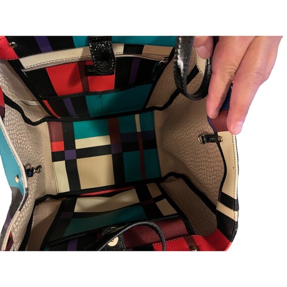 Kate Spade New York PERRY STREET PLAID MICHELLE CHECK TOTE Multi-Color - Picture 5 of 6